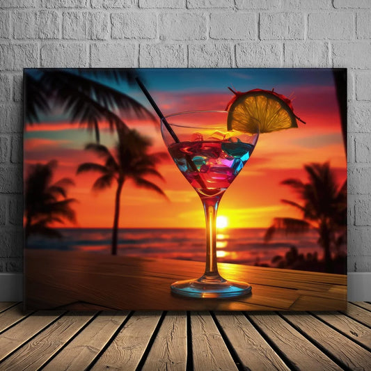 A Drink In Paradise Posters, Prints, & Visual Artwork TheGoatWallArt LANDSCAPE 24x18 0.75" STANDARD