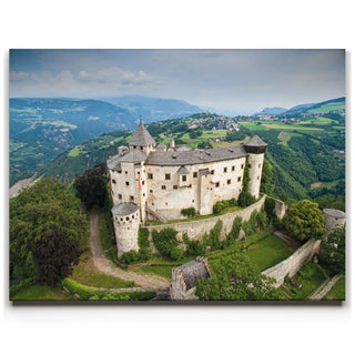 Aerial view of Proesels Castle Italian Dolomites