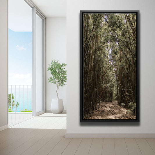 Bamboo Forest, Maui Posters, Prints, & Visual Artwork TheGoatWallArt PORTRAIT - TALL 15x30 1.70" BLACK FRAME