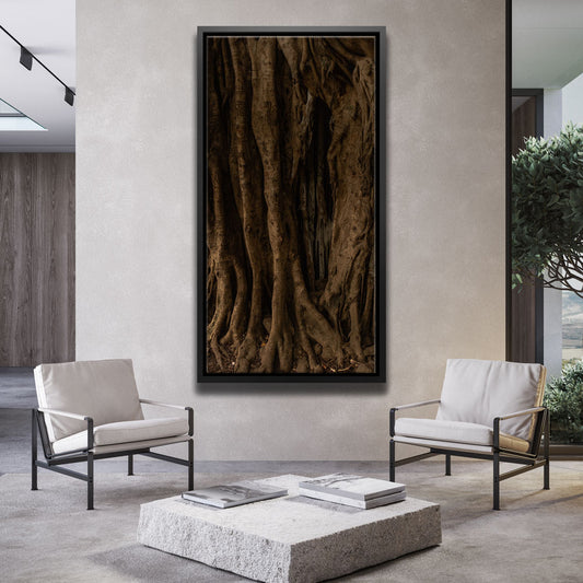 Banyan Tree, Maui Posters, Prints, & Visual Artwork TheGoatWallArt PORTRAIT - TALL 15x30 1.70" BLACK FRAME