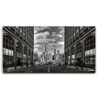 Black And White Lower Manhattan Skyline Panoramic