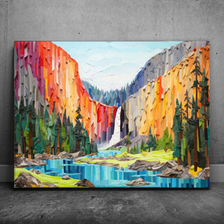 Bridalveil Falls, Yosemite - Paper Design Style