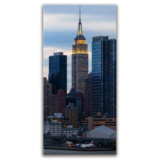 Empire State Building Vertical Panorama At Dusk