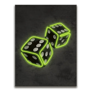 Green Dice - Neon Style