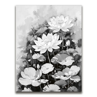 Lotus Patch I - Black and White