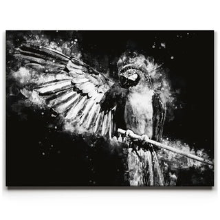Macaw - Watercolor II - Black and White