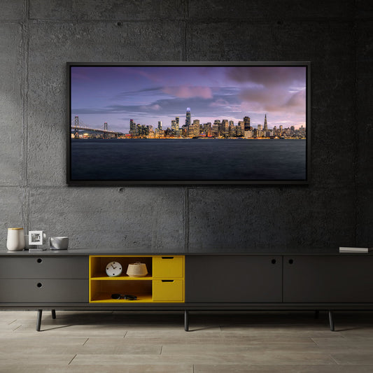 San francisco Panorama Posters, Prints, & Visual Artwork TheGoatWallArt LANDSCAPE - WIDE 30x15 1.70" BLACK FRAME
