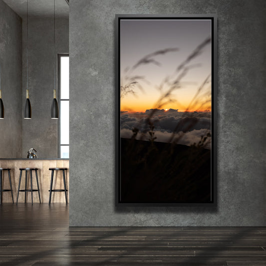 Sunrise Above Haleakala Volcano, Maui Posters, Prints, & Visual Artwork TheGoatWallArt PORTRAIT - TALL 15x30 1.70" BLACK FRAME