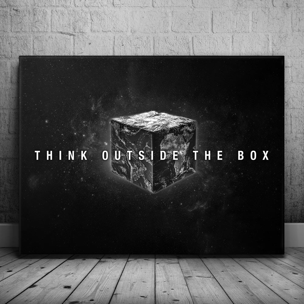 Think Outside The Box Black & White TheGOATWallArt