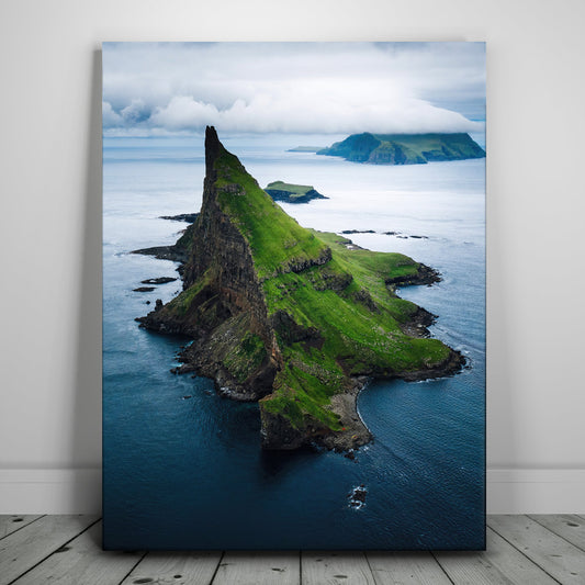 Tindhólmur Wild Island on the Faroes Posters, Prints, & Visual Artwork TheGoatWallArt PORTRAIT 18x24 0.75" STANDARD