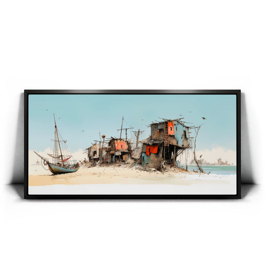 Wasteland Harbor - Watercolor Posters, Prints, & Visual Artwork TheGoatWallArt