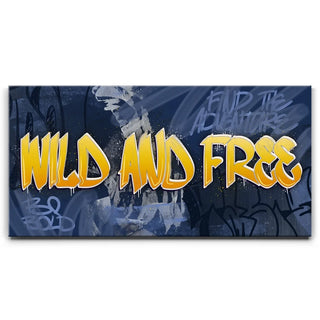 Wild and Free - Blue - Graffiti