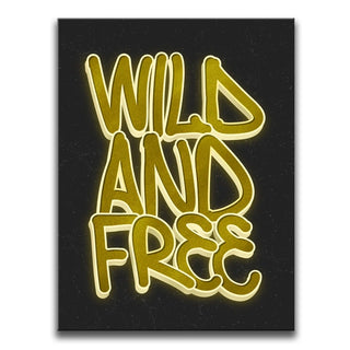 Wild and Free - Gold - Calligraphy