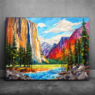 Yosemite Falls, Yosemite - Paper Design Style