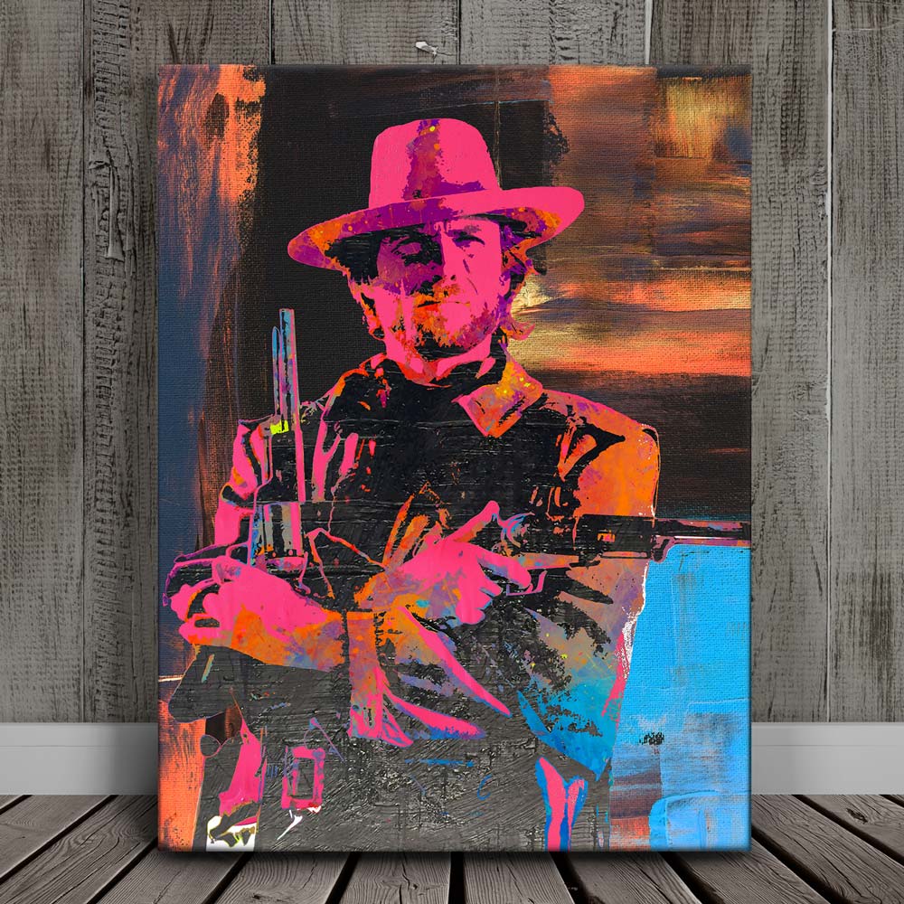 Hand painted high quality canvas of Clint Eastwood