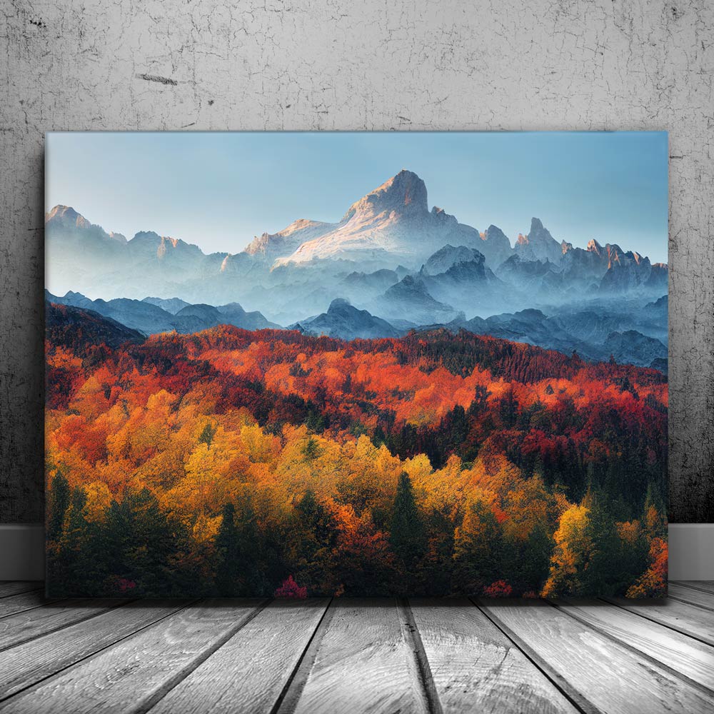 Autumn Mountain Colourful Landscapes MULTI Canvas Art Print Box newest Framed Picture Wall Hanging