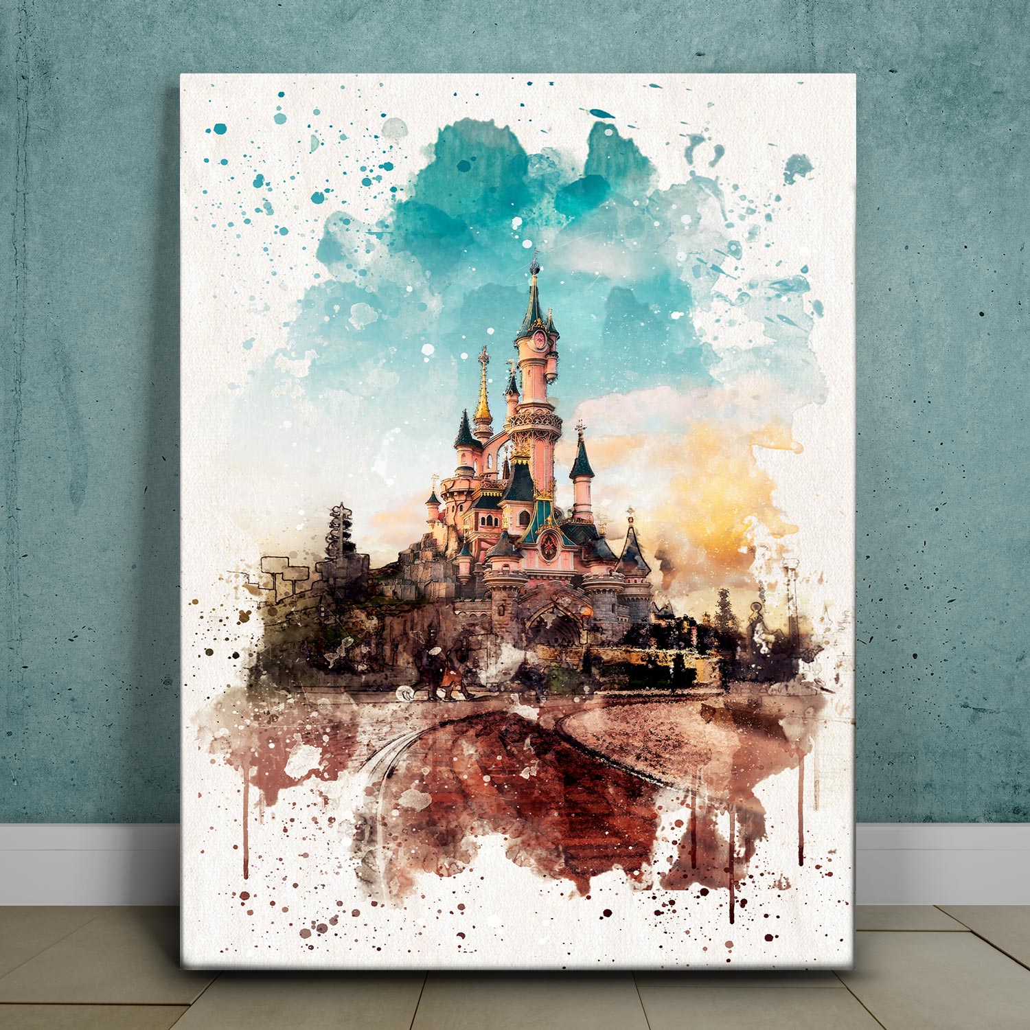 Watercolor Sleeping Beauty Castle