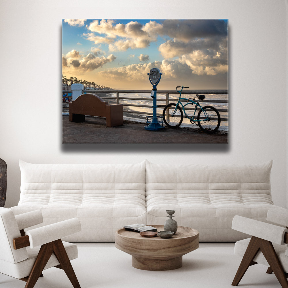 living room with art hanging in it