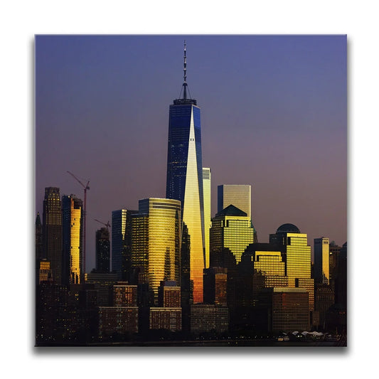 1 World Trade Center At Dusk Posters, Prints, & Visual Artwork TheGoatWallArt SQUARE 15x15 0.75" STANDARD