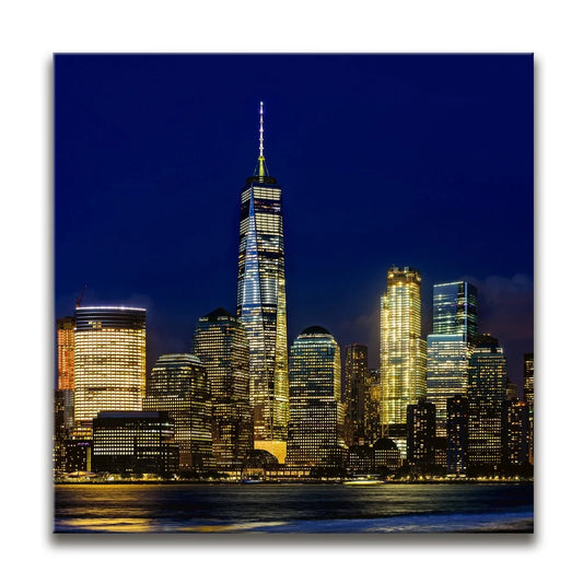 1 World Trade Center At Night Posters, Prints, & Visual Artwork TheGoatWallArt SQUARE 15x15 0.75" STANDARD