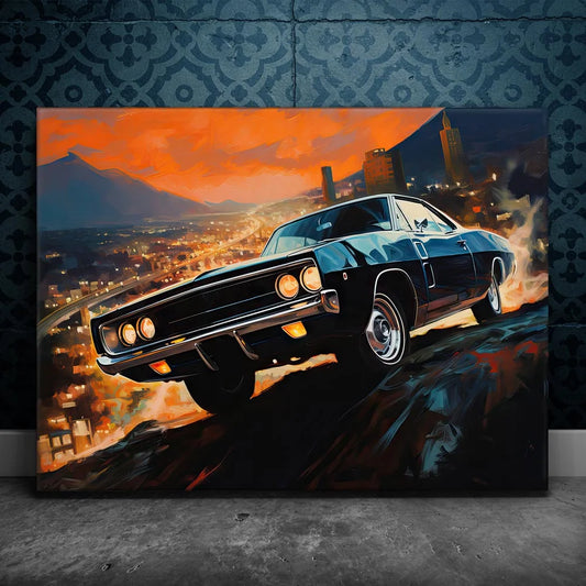 68' Charger Posters, Prints, & Visual Artwork TheGoatWallArt LANDSCAPE 24x18 0.75" STANDARD