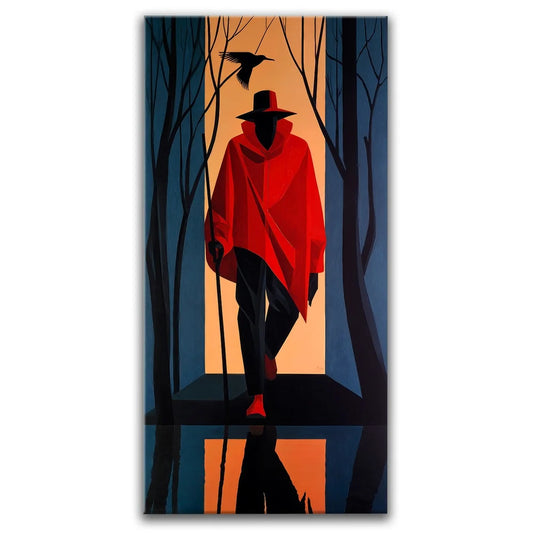 A Door, A Man, A Bird Posters, Prints, & Visual Artwork TheGoatWallArt PORTRAIT - TALL 15x30 0.75" STANDARD