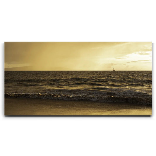 A Golden Sail - Maui, Hawaii Posters, Prints, & Visual Artwork TheGoatWallArt LANDSCAPE - WIDE 30x15 0.75" STANDARD