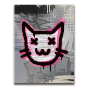 Abstract Pink Graffiti Cat