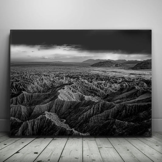 Anza Borrego BW Posters, Prints, & Visual Artwork TheGoatWallArt LANDSCAPE 24x18 0.75" STANDARD