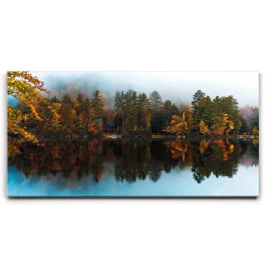 Autumn Reflections Posters, Prints, & Visual Artwork TheGoatWallArt LANDSCAPE - WIDE 30x15 0.75" STANDARD