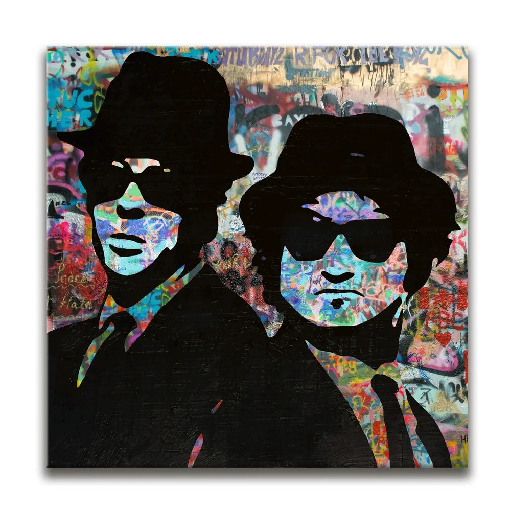 Featured image 1 for BLUES BROTHERS GRAFFITI CANVAS SET - SQUARE