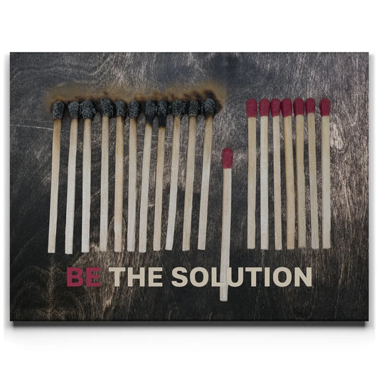 Be The Solution - Dark Wood Posters, Prints, & Visual Artwork TheGoatWallArt LANDSCAPE 24x18 0.75" STANDARD