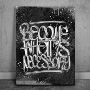 Become - Calligraphy Gold - B & W