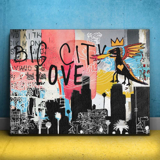 Big City Love - Basquiat Style Posters, Prints, & Visual Artwork TheGoatWallArt LANDSCAPE 24x18 0.75" STANDARD