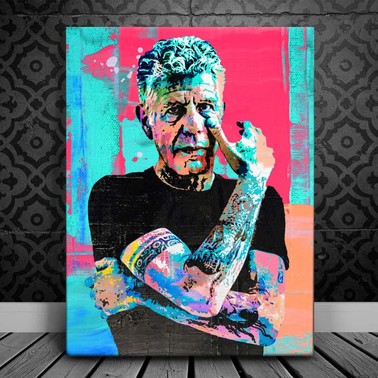 Bourdain Canvas Set Posters, Prints, & Visual Artwork TheGoatWallArt PORTRAIT 18x24 0.75" STANDARD