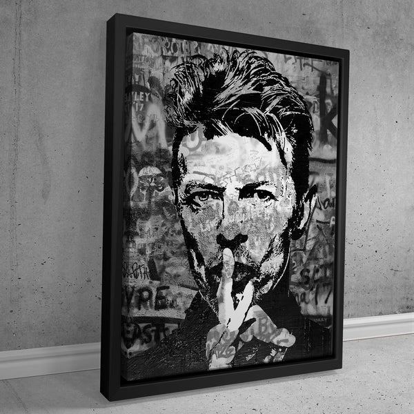 Bowie Graffiti Canvas Set - B & W - TheGOATWallArt