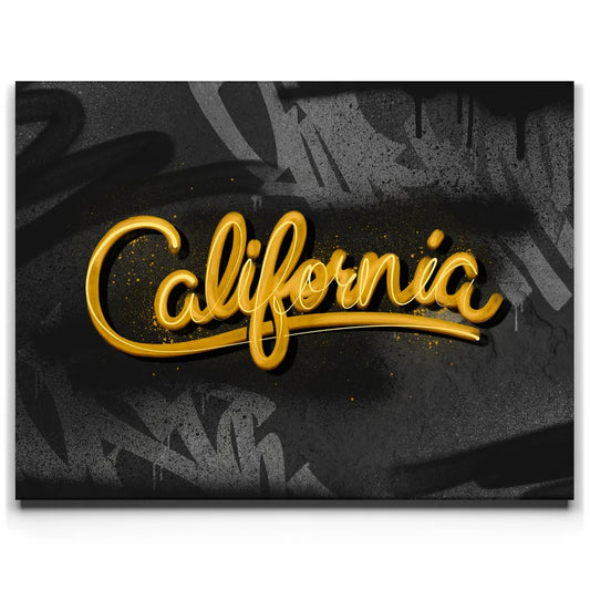 California Gold - Calligraphy Posters, Prints, & Visual Artwork TheGoatWallArt LANDSCAPE 24x18 0.75" STANDARD