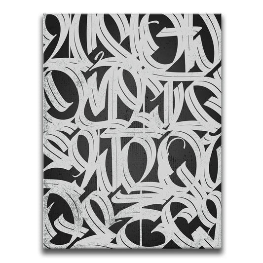 Calligraphy I - Black and White Posters, Prints, & Visual Artwork TheGoatWallArt PORTRAIT 18x24 0.75" STANDARD