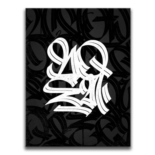 Calligraphy III - Black and White Posters, Prints, & Visual Artwork TheGoatWallArt PORTRAIT 18x24 0.75" STANDARD
