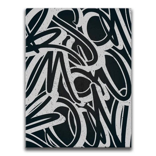 Calligraphy VIII - Grey Posters, Prints, & Visual Artwork TheGoatWallArt PORTRAIT 18x24 0.75" STANDARD