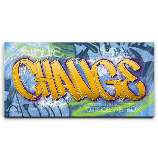 Change - Graffiti Posters, Prints, & Visual Artwork TheGoatWallArt LANDSCAPE - WIDE 30x15 0.75" STANDARD