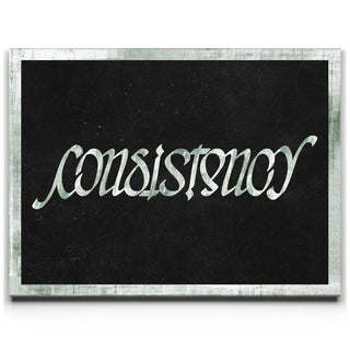 Consistency Ambigram - Money Green Border