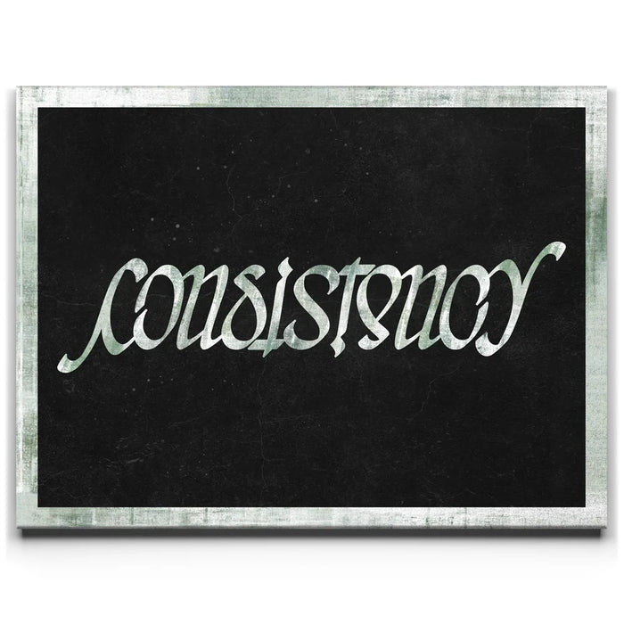 Featured image 1 for Consistency Ambigram - Money Green Border