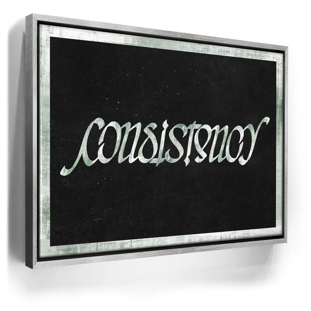 Featured image 9 for Consistency Ambigram - Money Green Border