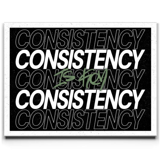 Consistency Is Key - Army Green Posters, Prints, & Visual Artwork TheGoatWallArt LANDSCAPE 24x18 0.75" STANDARD
