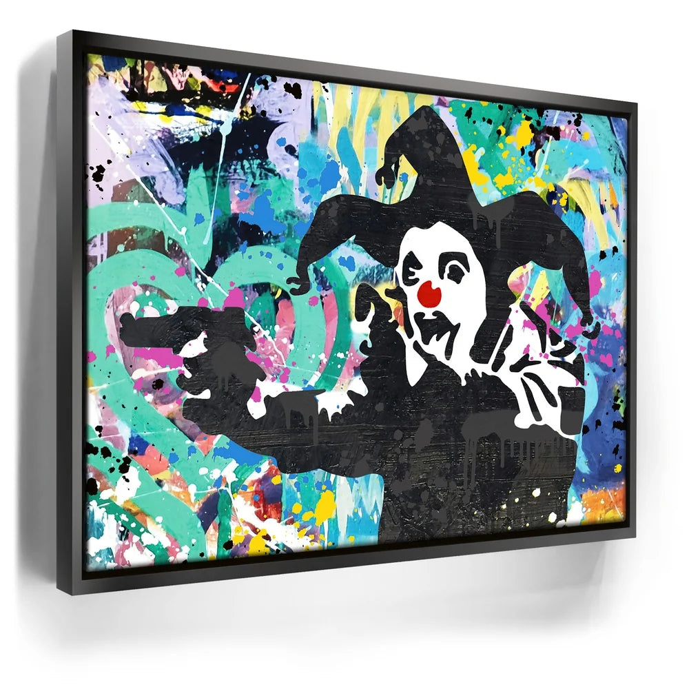 ESOWシルクスクリーンポスター BLACK 額付き graffiti Crazy Clown - Graffiti – TheGOATWallArt