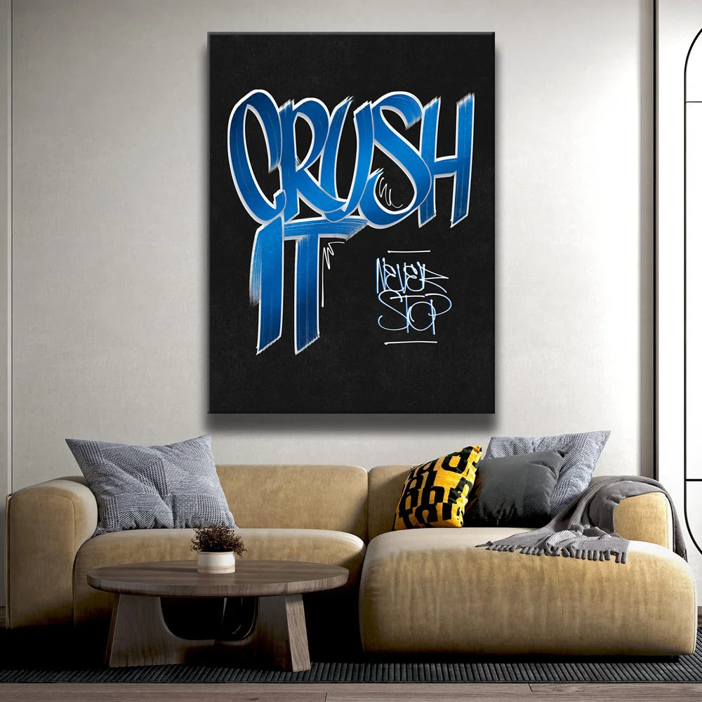 Featured image 2 for Crush It - Blue - Calligraphy