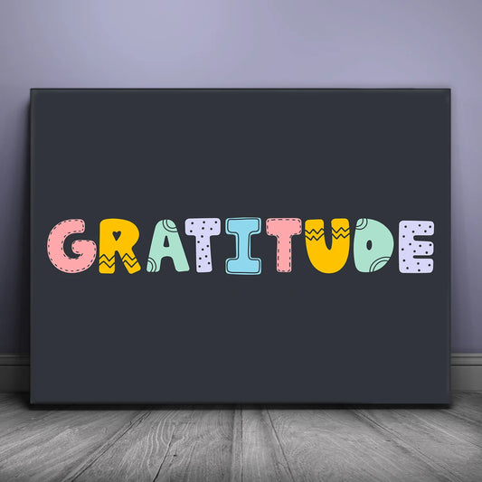 Cute Gratitude - Dark Posters, Prints, & Visual Artwork TheGoatWallArt LANDSCAPE 24x18 0.75" STANDARD