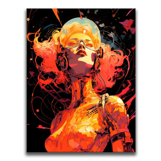 Cyber Synthwave Dreamer Posters, Prints, & Visual Artwork TheGoatWallArt PORTRAIT 18x24 0.75" STANDARD