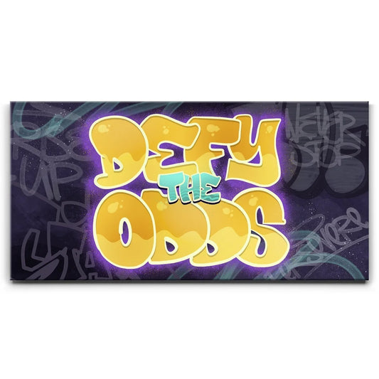 Defy The Odds - Graffiti Posters, Prints, & Visual Artwork TheGoatWallArt LANDSCAPE - WIDE 30x15 0.75" STANDARD